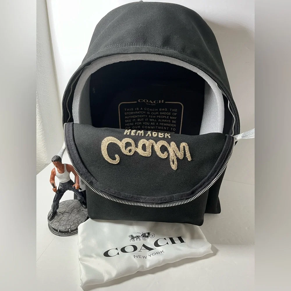 COACH Large Cargo Backpack Bag Black NWT - Picture 6 of 9